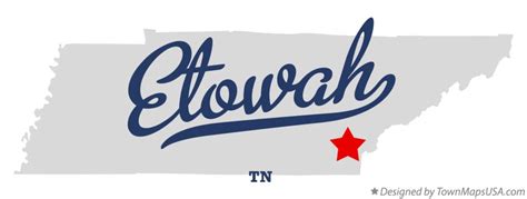 Map of Etowah, TN, Tennessee