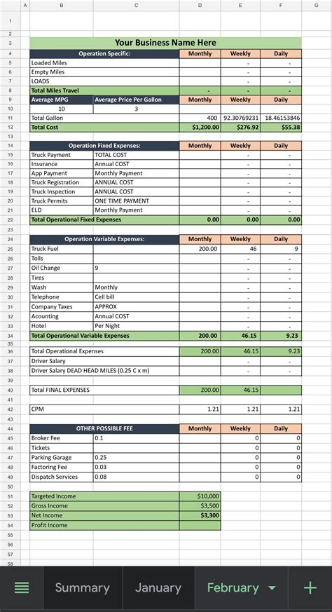 Trucking Accounting Spreadsheet - Etsy