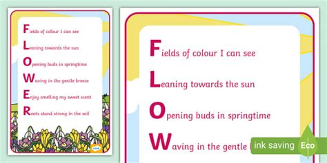 Flowers Acrostic Poem Template - Poetry (Teacher-Made)