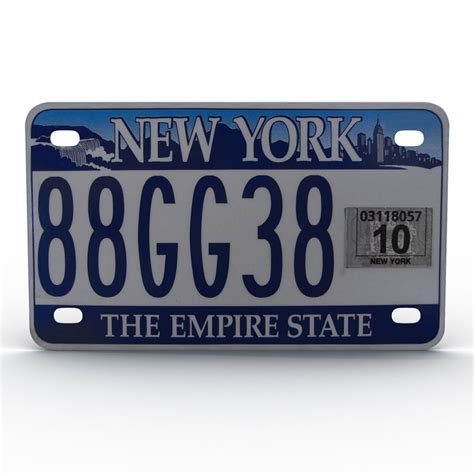 3d new york state license plate model