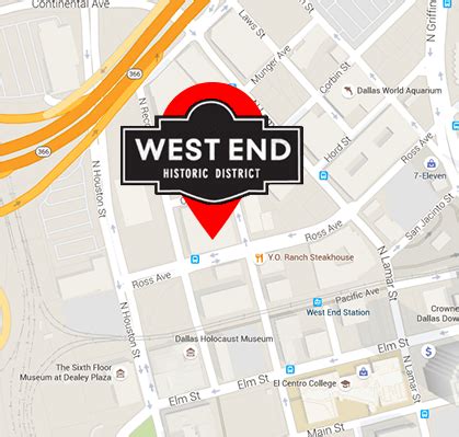 Dallas West End Map | Tourist Map Of English