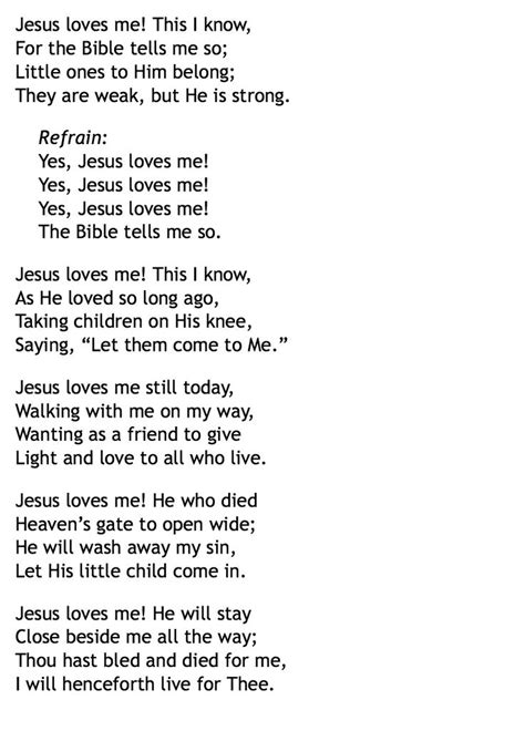 Jesus loves me. | Bible songs, Jesus loves me lyrics, Beautiful bible quotes