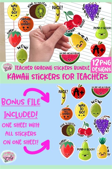 Teacher Grading Stickers PNG Bundle - A Sticker Bundle