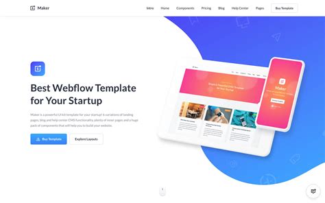 Maker — UI Kit Webflow Template by Elastic Themes