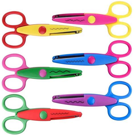 Cribun Lacework Wavy Paper Edger Scissors Pinking Shears Set for Handcraft Works(6pcs,Different ...