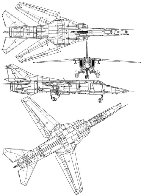 Mikoyan MiG-27 Blueprint - Download free blueprint for 3D modeling Model Aircraft, Aircraft ...