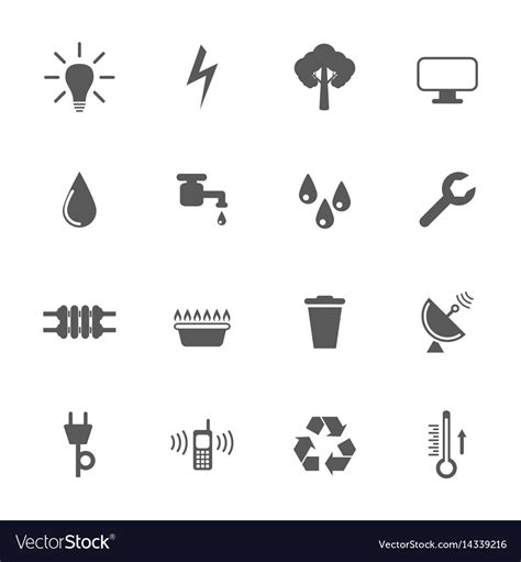 Utilities icon set Royalty Free Vector Image - VectorStock