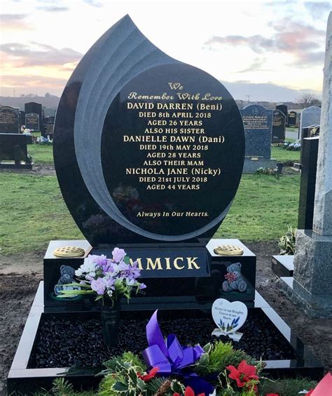 Beautiful black granite polished memorial complete with granite kerbing ...