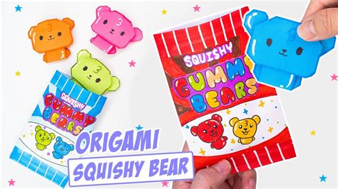 Origami Squishy Gummy Bear || How to make Paper Squishy Gummy Bear ...