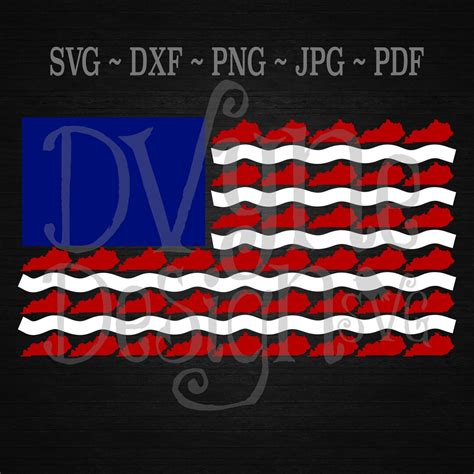 Kentucky American Flag SVG Digital Cut File for Silhouette and - Etsy