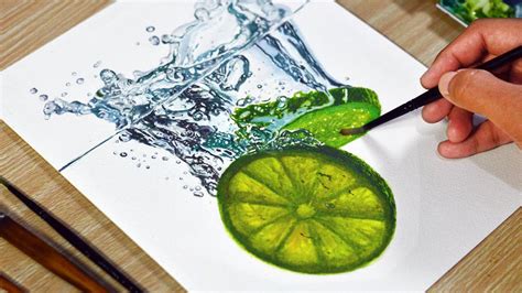 Lemon Splash in Watercolor Painting - YouTube