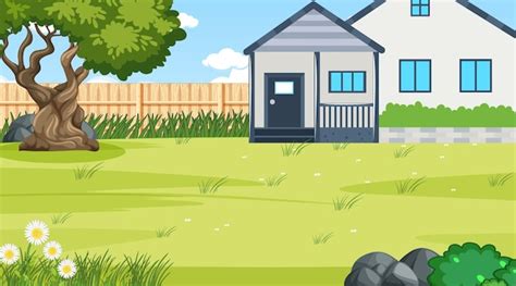 Free Vector | Scene with house and garden