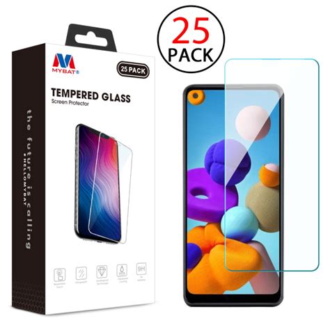 MyBat Tempered Glass Screen Protector (2.5D)(25-pack) for Samsung Galaxy A21 - Clear for Samsung ...