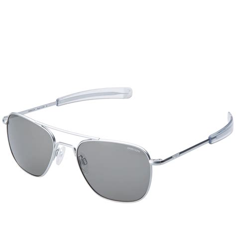 Randolph Engineering Aviator Sunglasses Matte Chrome & Grey | END. (UK)