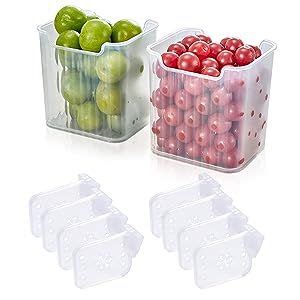 Klyuqoz Fridge Door Organizer, Freezer Dividers, Fridge Organizer Set ...