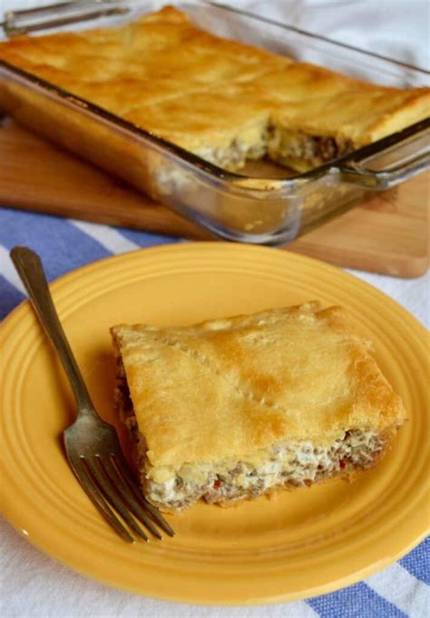 Sausage & Cheese Crescent Squares (3 Ingredients) - Grits and Gouda