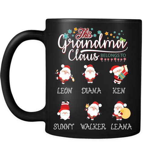 This Grandma Claus Belongs to Personalized Ceramic Coffee Mugs Christmas Special Edition ...