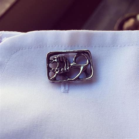 Sterling-silver cufflinks by Israeli artist and sculptor Aharon Bezalel (1925-2012), 1960s ...