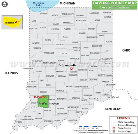 Daviess County Map, Indiana