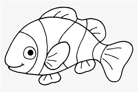 Free Coloring Pages Of Clown Fish Outline Coloring - Clip Art Fish Black And White Transparent ...