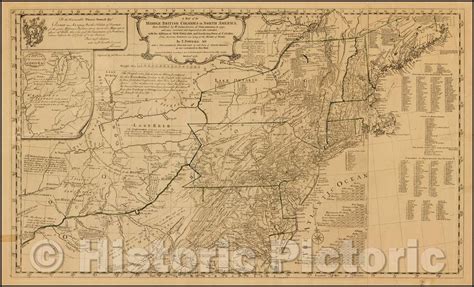 Historic Map - Middle British Colonies In North America First, 1755, L ...