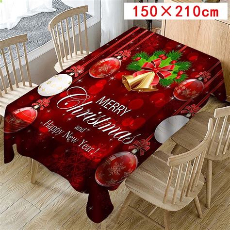 Christmas Tablecloth Print Rectangle Table Cover Holiday Party Home Decor - Walmart.com ...