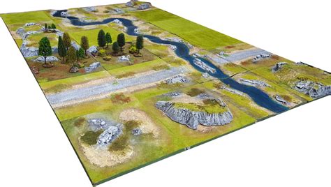 6'x4' Modular Painted Terrain Board for Wargames & RPGs