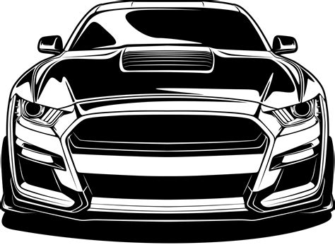 Black and white car vector illustration for conceptual design 7478425 Vector Art at Vecteezy