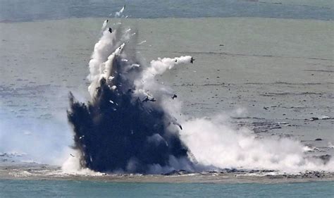 Undersea volcano eruption produces entire new island off coast of Japan ...