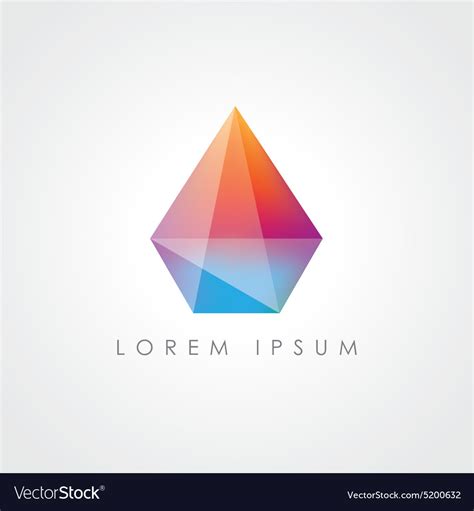 Diamond prism logo icon Royalty Free Vector Image