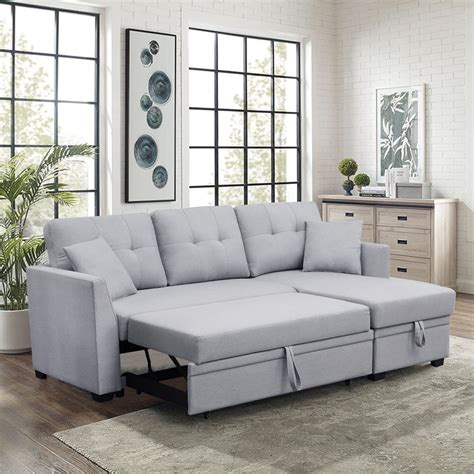 Buy Reversible Sectional er Sofa with Pull Out Couch Sofa Bed & Storage ...