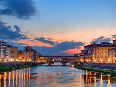 Download free photo of Arno river,sunset,ponte vecchio,reflections ...