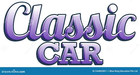 Classic Car Typography Design Stock Vector - Illustration of blank ...