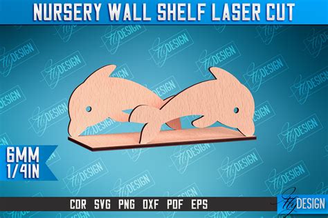 Nursery Wall Shelf Laser Cut | Dolphin Graphic by flydesignsvg · Creative Fabrica