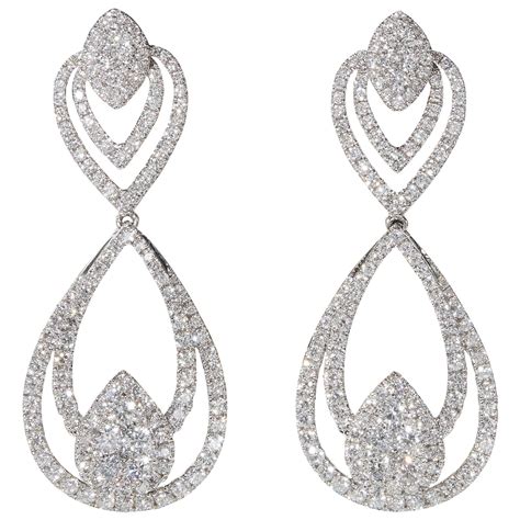 Diamond Drop Earrings For Sale at 1stDibs