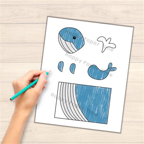 Whale toilet paper roll craft Printable Ocean Sea Summer Coloring ...