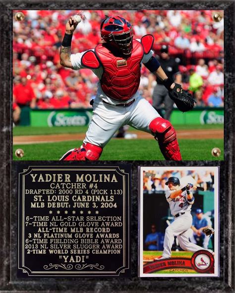 Yadier Molina Catcher #4 Photo Card Plaque St Louis Cardinals | eBay