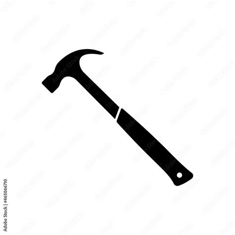 Hammer icon. Black silhouette. Side view. Vector simple flat graphic illustration. The isolated ...