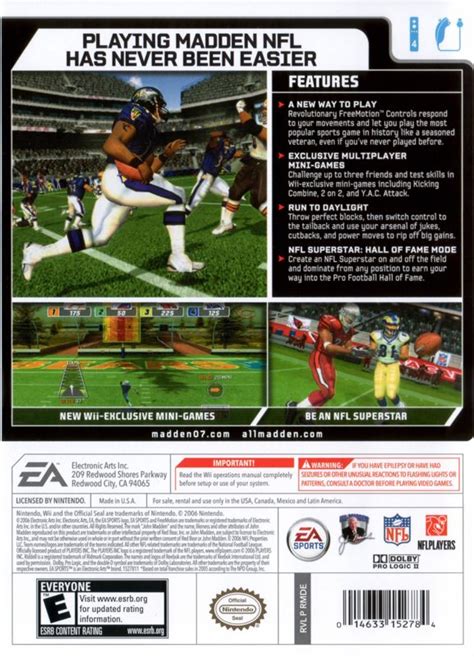 Madden NFL 07 (2006) box cover art - MobyGames