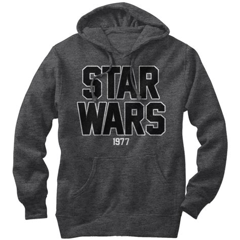 Star Wars - Men's Star Wars Bold Logo 1977 Pull Over Hoodie Charcoal ...