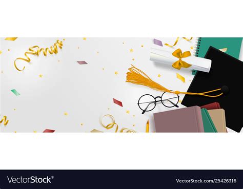 Graduation banner background congrats Royalty Free Vector