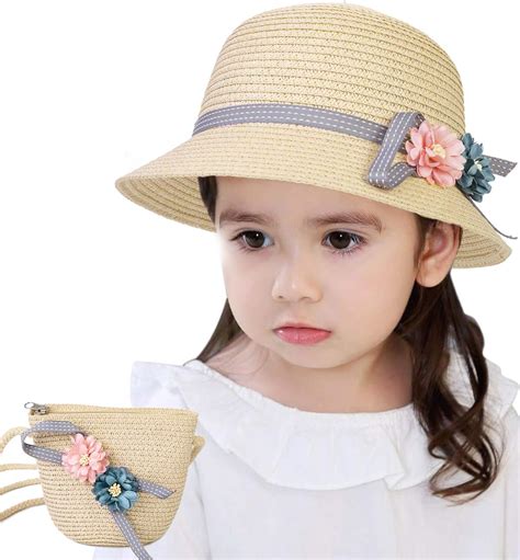 Buy Sumolux Straw Hats Girls Kids Sun Hats Summer Beach Hats Straw ...