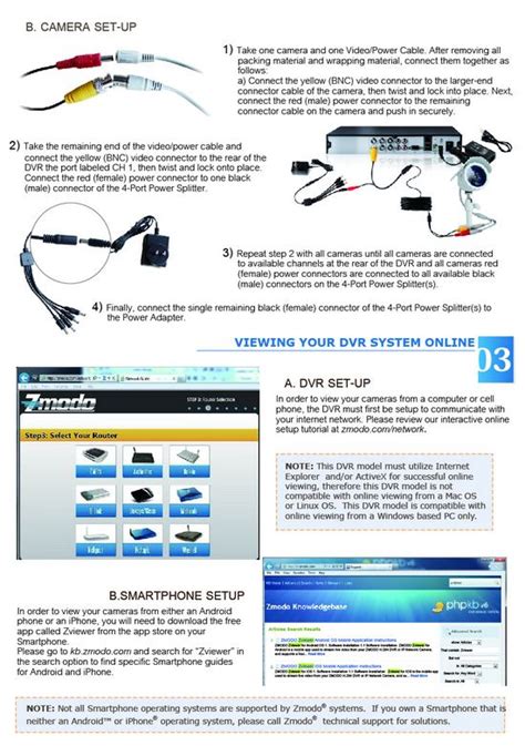 Zmodo Knowledge Base - Quick Installation Guide For (4) or (8) Channel DVR Systems