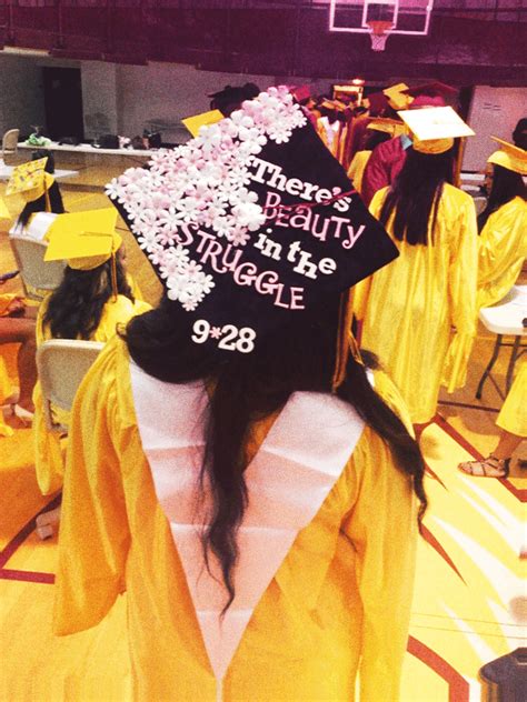 DIY Graduation Cap by me, Jalynn. "There's beauty in the struggle", a lyric by J. Cole. | Grad ...