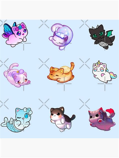 "Meemeows Aphmau cat plush Mega Sticker Pack, Cute Cat Unicorn aphmau ...