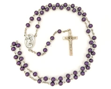 Holy Family Violet Catholic Rosary – Handmade Catholic Shop