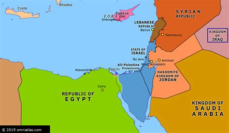 Suez Crisis | Historical Atlas of Eastern Mediterranean (7 November 1956) | Omniatlas