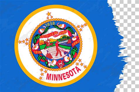 Horizontal Abstract Grunge Brushed Flag of Minnesota on Transparent ...