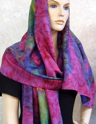 Long Silk Shawls painted with Australian Vineyard Art designs