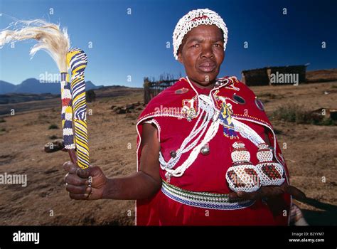 Woman wearing traditional attire in Lesotho Stock Photo, Royalty Free Image: 19054119 - Alamy